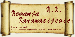 Nemanja Karamatijević vizit kartica